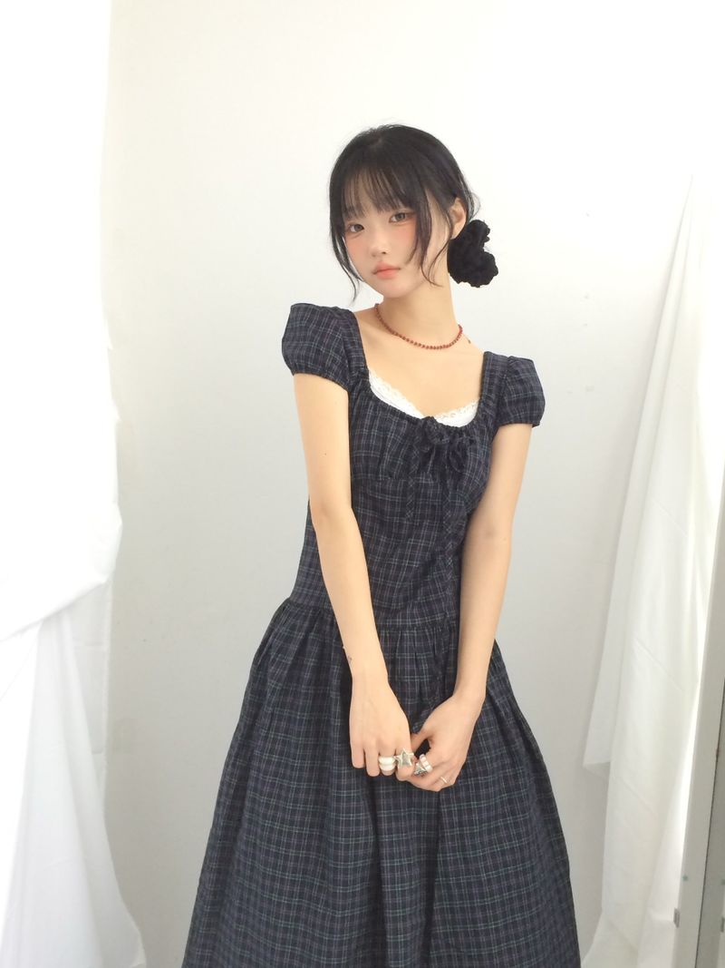 Vintage Mori Checkered Dress