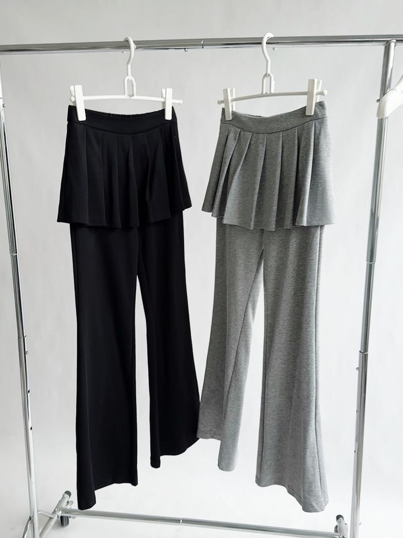 Pleated Skirt Stretch Long Pants