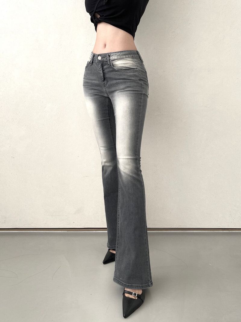 1038. Highlight low span denim boots cut (2color)