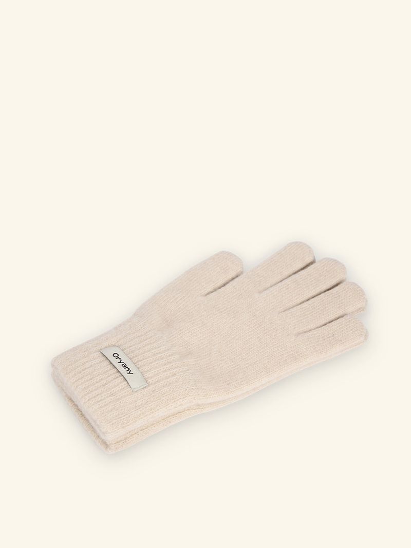 Label Finger Hole Short Glvoes