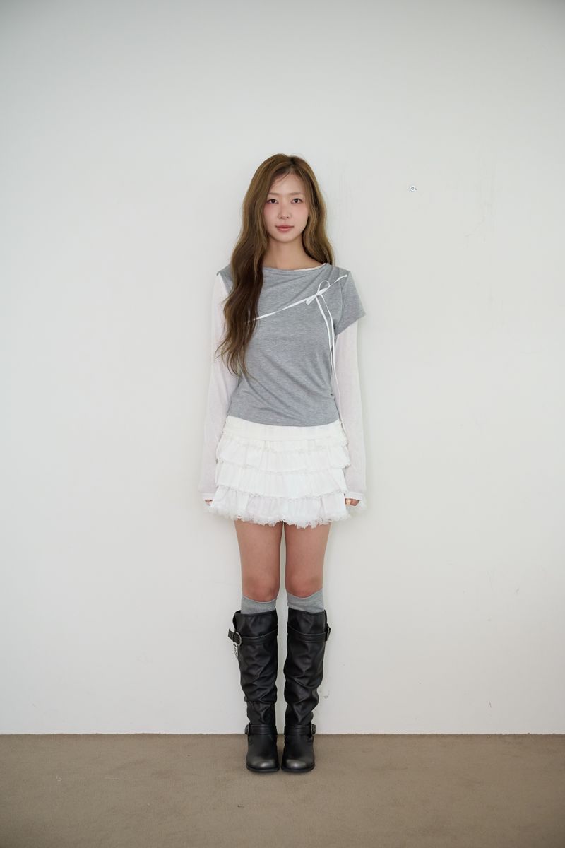 PINK PINEAPPLE（ピンクパイナップル）の「MUSE ASYM LAYERED T-SHIRT（Tops）」