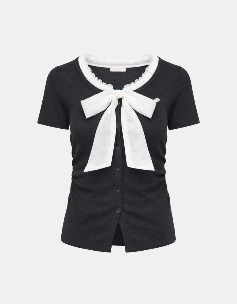 Elara Ribbon Knit Tee