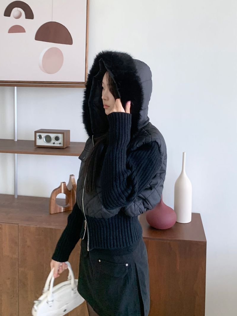 Motion Two-Way Zipper Quilted Knit Padding (3 Colors)