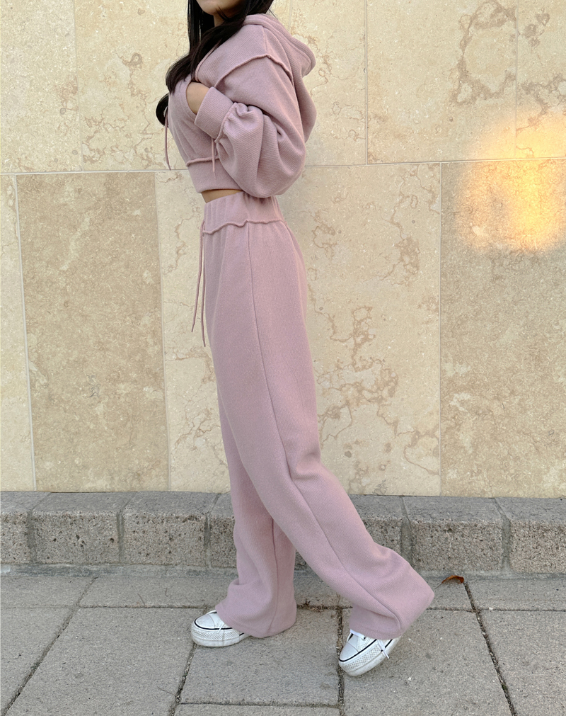 (ZIP-UP & PANTS SET!) 4 COLORS THICK FLEECE RIBBED CROPPED TRAINING PANTS