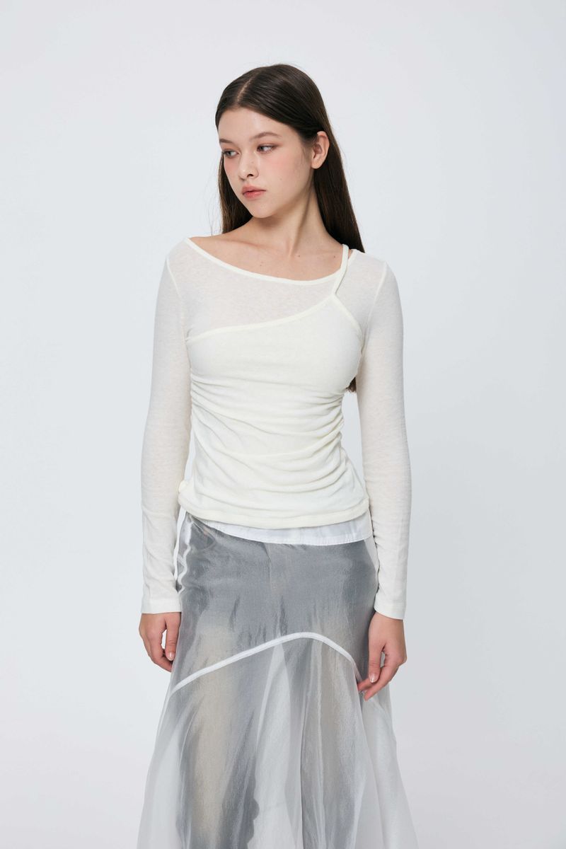 MUREN SHIRRING TOP / IVORY