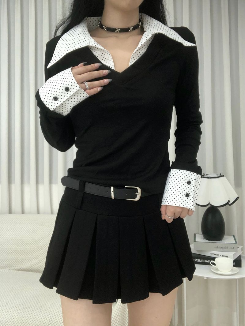 Black Dot Shirt Layered T-Shirt