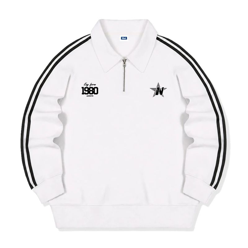 1980 star track collar half zip-up (2color)