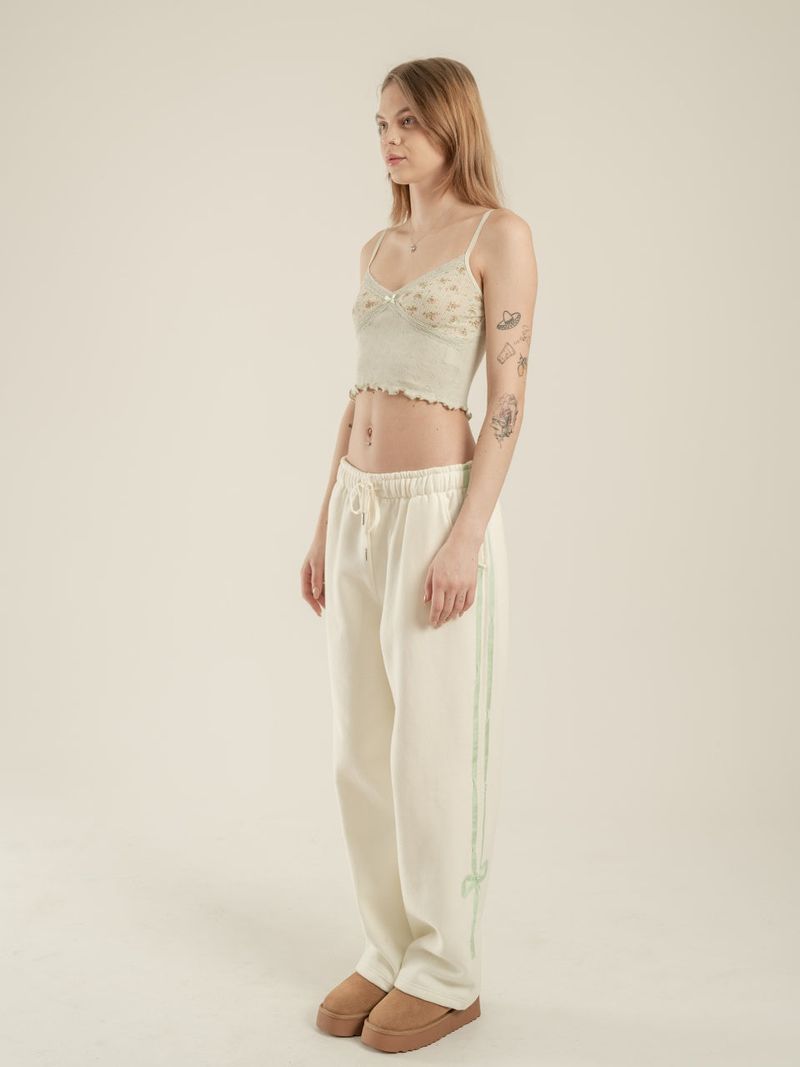 [FW ver] SWEET RIBBON SWEAT PANTS - CREAM/MINT