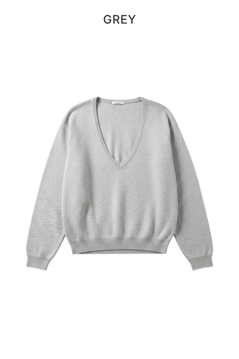 Bamboo Deep V-Neck Knit Top