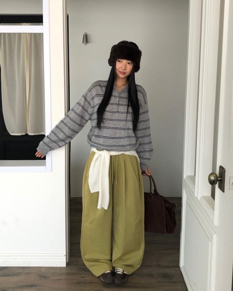 [ORIGINAL] ROSE Pintuck Cotton Pants