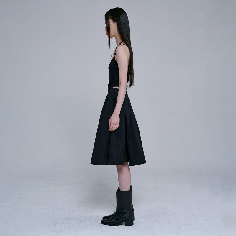 SLIT MIDI SKIRT(BLACK)
