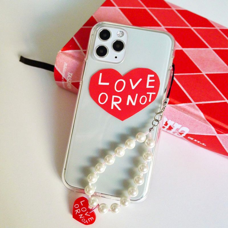 [MADE]Red Love-Pearl Pink Beads Strap