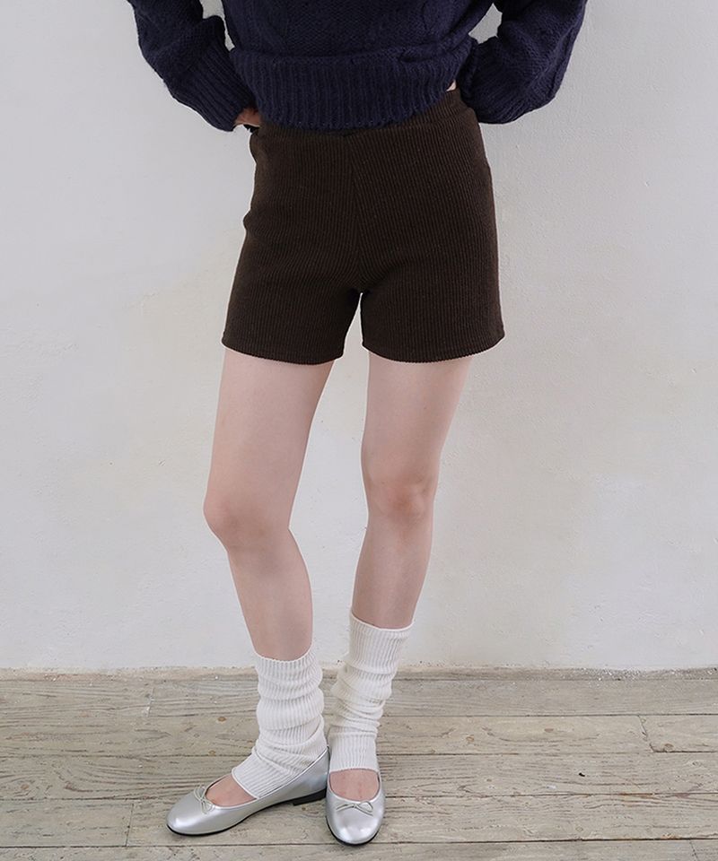WITHOUTSUMMER（ウィズアウトサマー）の「Ribbed knit shorts_brown（Pants）」