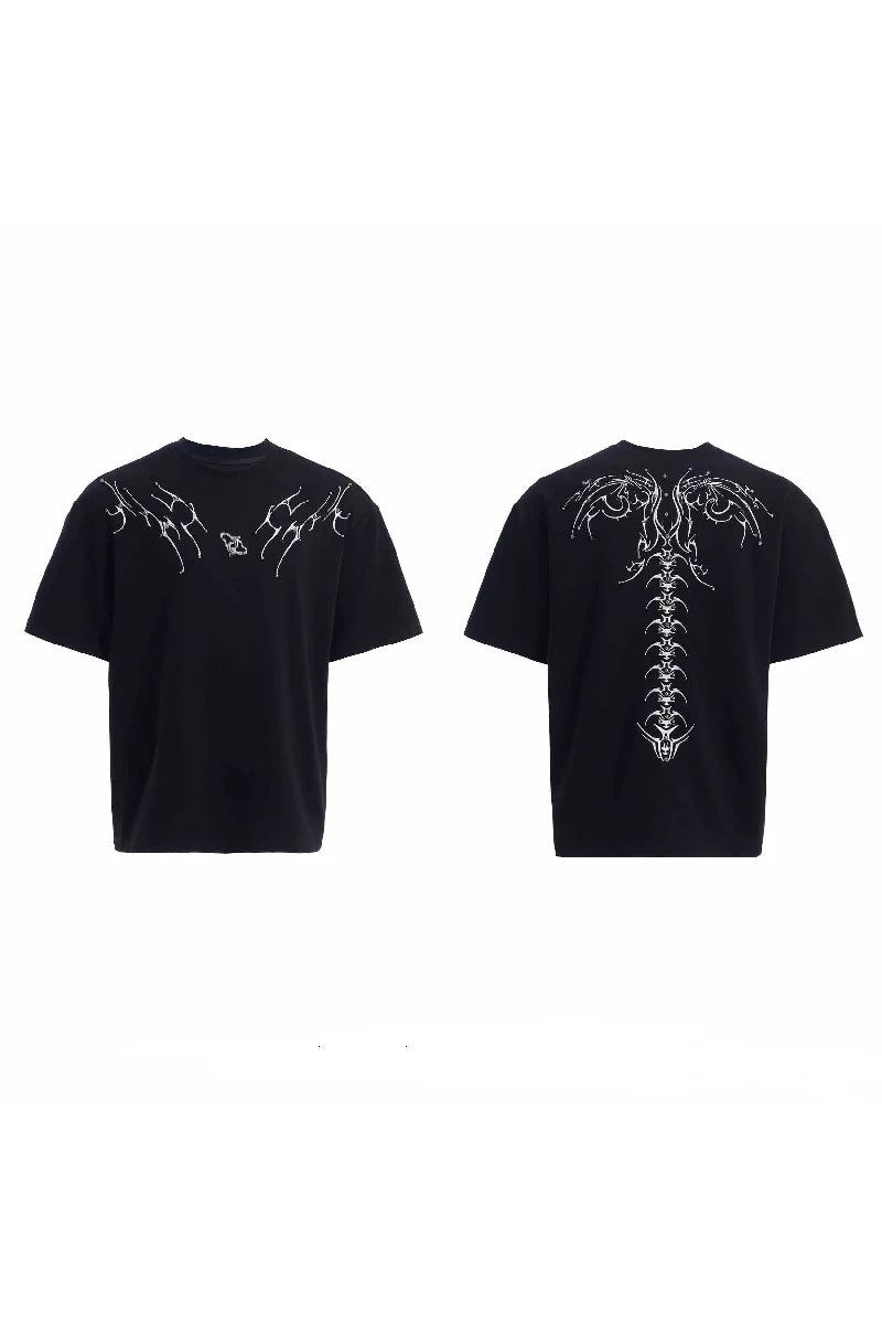 Embroidered Spine Graphic Tee
