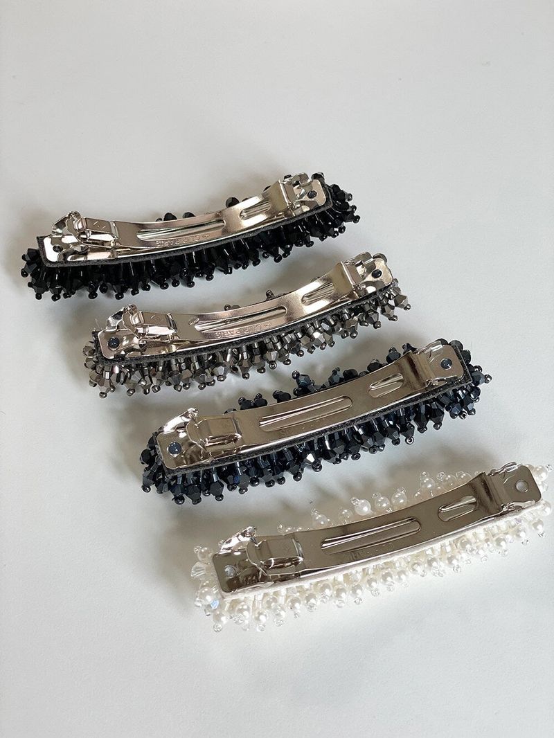beads hair pin - white