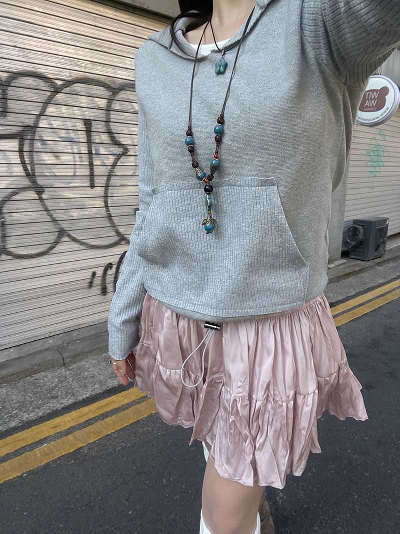 Mixed hooded sweatshirt.
