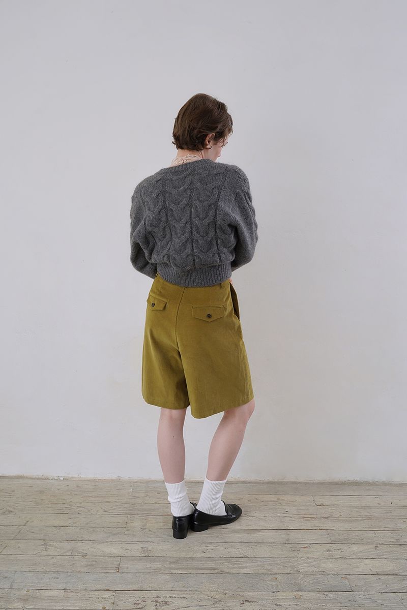 Mohair cable cardigan_charcoal