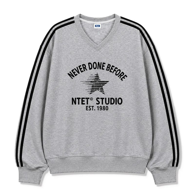 neverstar track v-neck sweatshirt (4color)