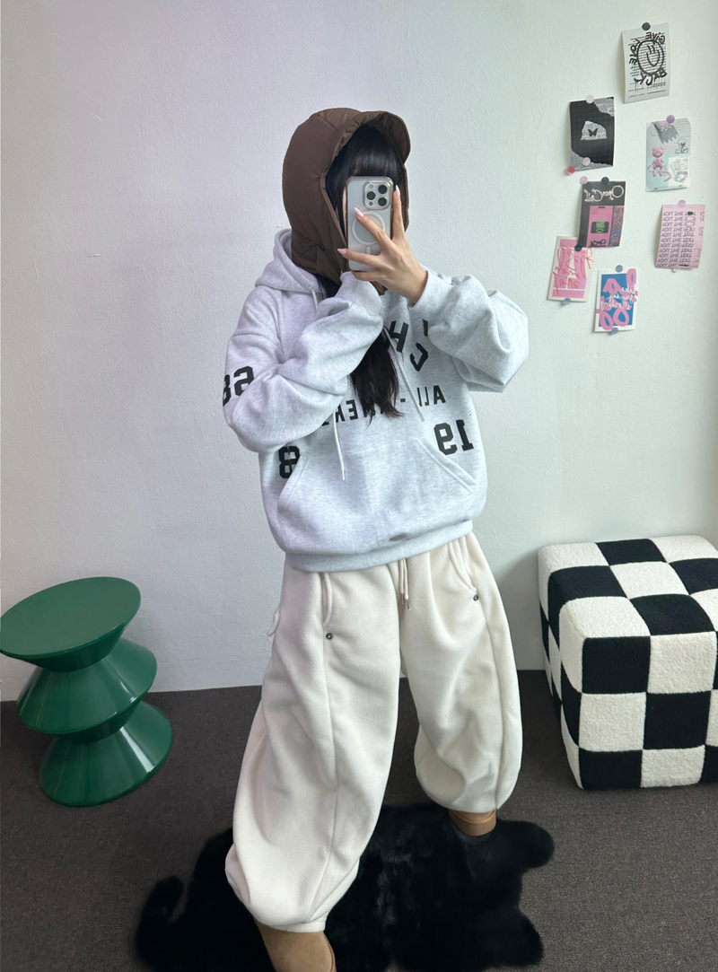 BOTH-SIDES FLEECE SNAP LONG PANTS 🧸🩵🤍6COLOR