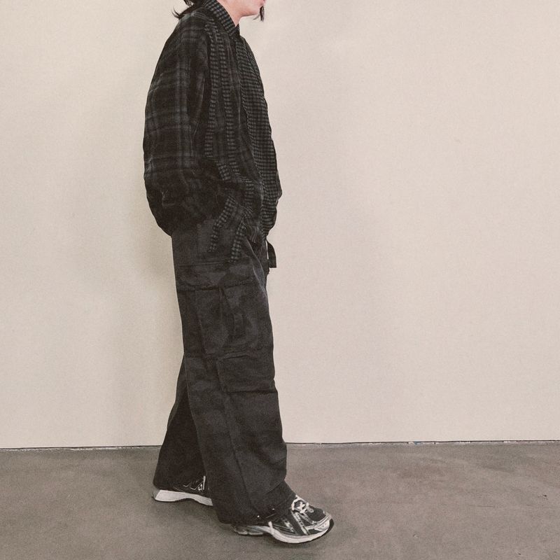double check deconstructed shirt_black