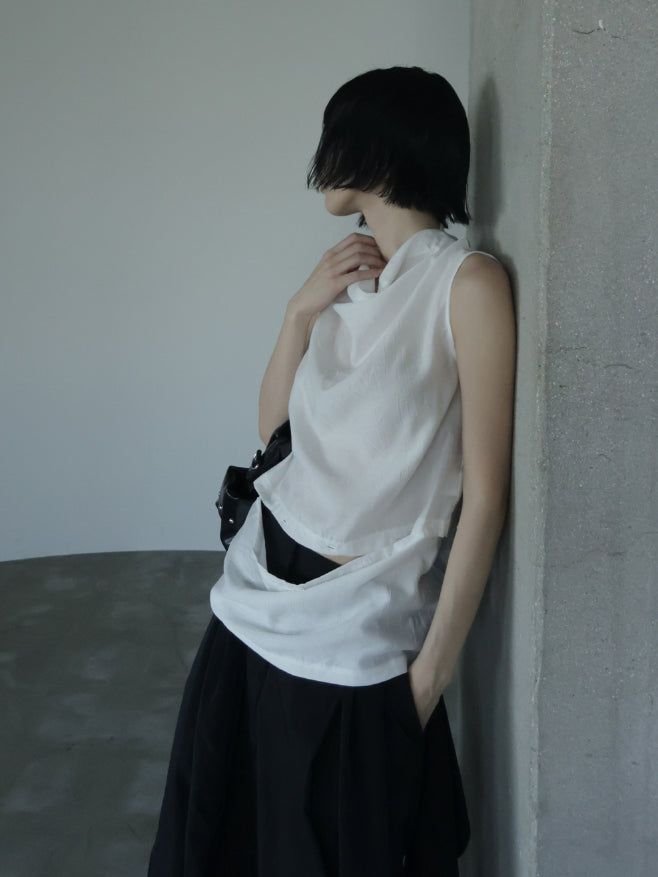 Lesia Cutout Cowl Neck Blouse