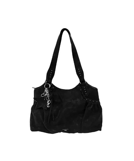 Star Stud Shirring Shoulder Bag