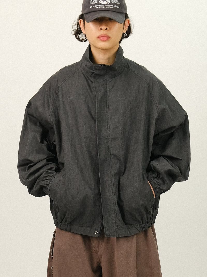 TH Washed CN Crop High-neck Jacket