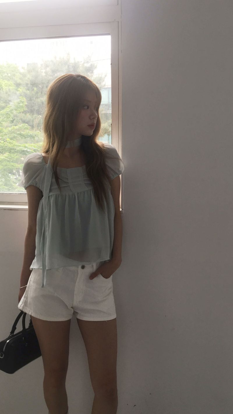Eyelet cotton shorts