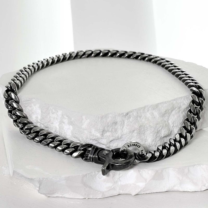 BLESSED BULLET（ブレスドブレット）の「ss-black line L curve necklace_10mm（Accessories）」