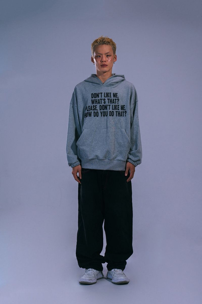 LETTERING HOODIE - GRAY