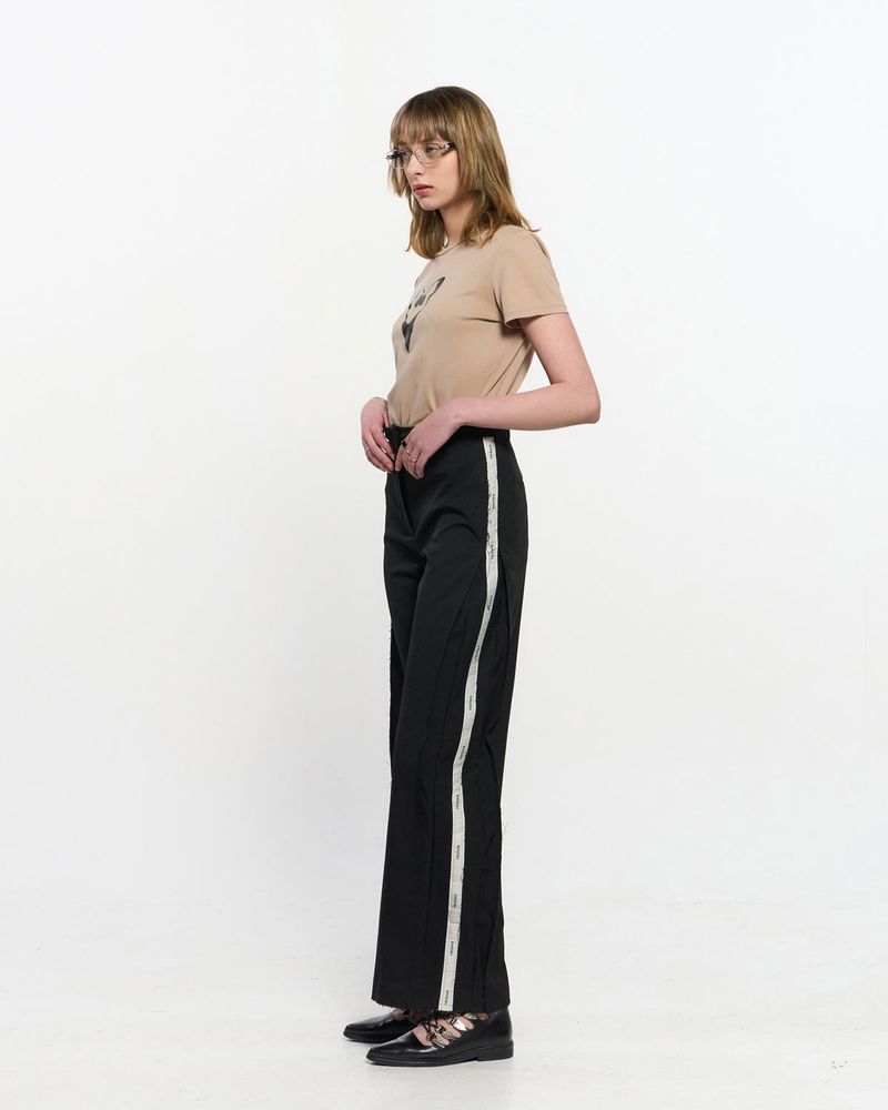 KIMZISU（キムジス）の「Pleated Logo-Tape Trousers _ BLACK（Pants）」