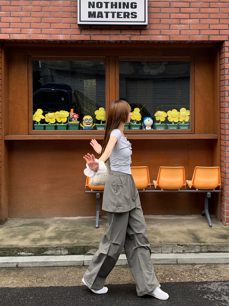 [MADE] Kaen Nylon Layered Skirt Banding Pants