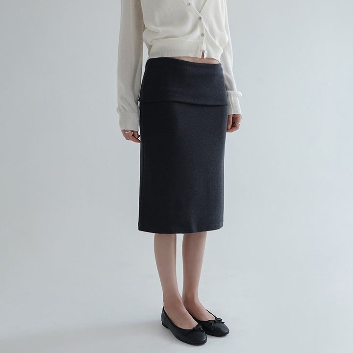 [Senpia] Fold Midi Skirt -3color
