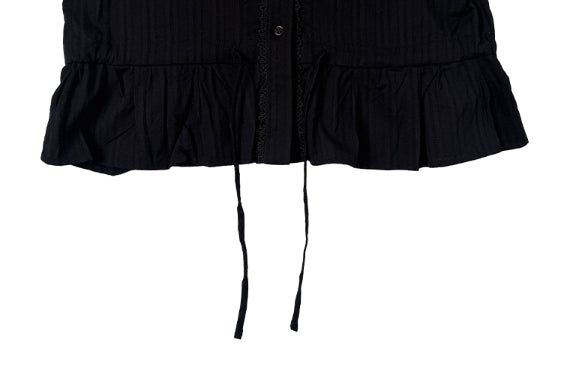 Ash Lace Waist Ribbon Strap Blouse