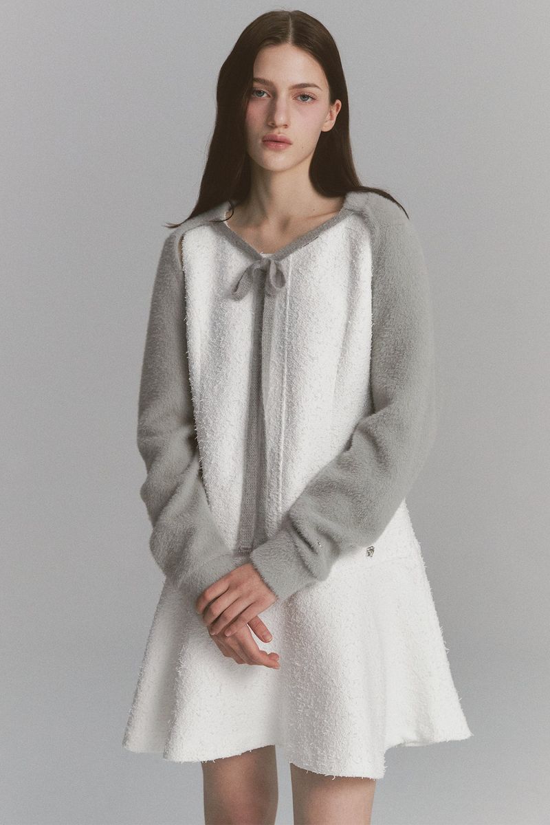 MOILLY(モイリー)の「Fur Ribbon Bolero Gray(Jackets/Outerwear)」