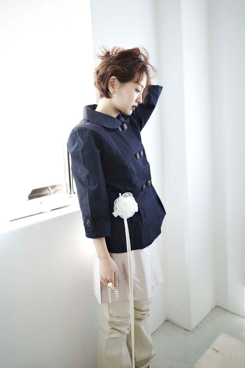 Rounded Collar Double Jacket