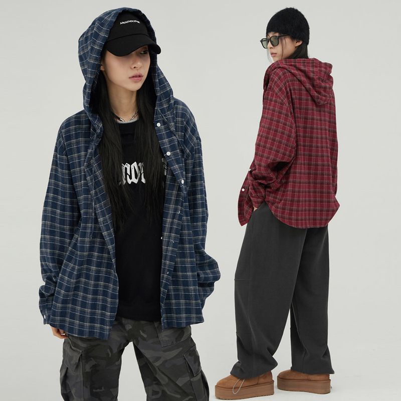 ACOVER（オコボ）の「Vintage Nerd Over Hood Check Shirt 8color（Tops）」