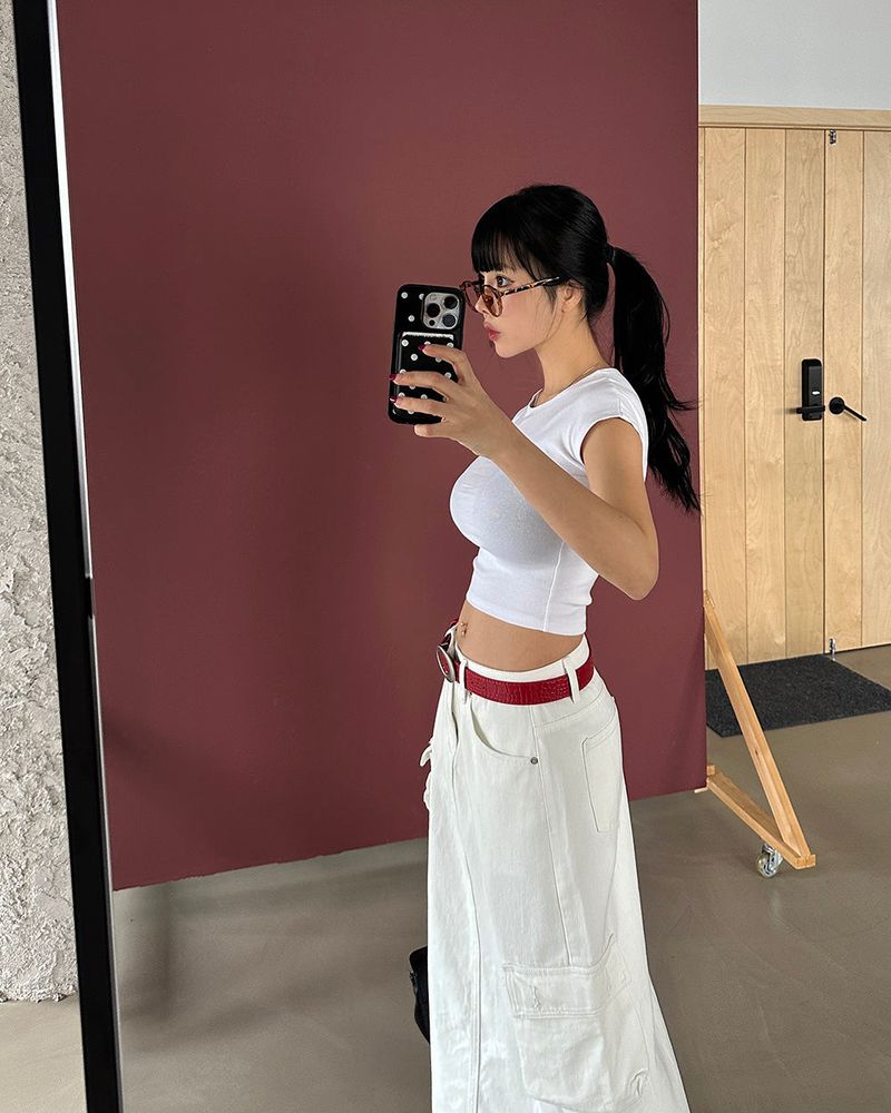 Soft cropped short-sleeved T-shirt