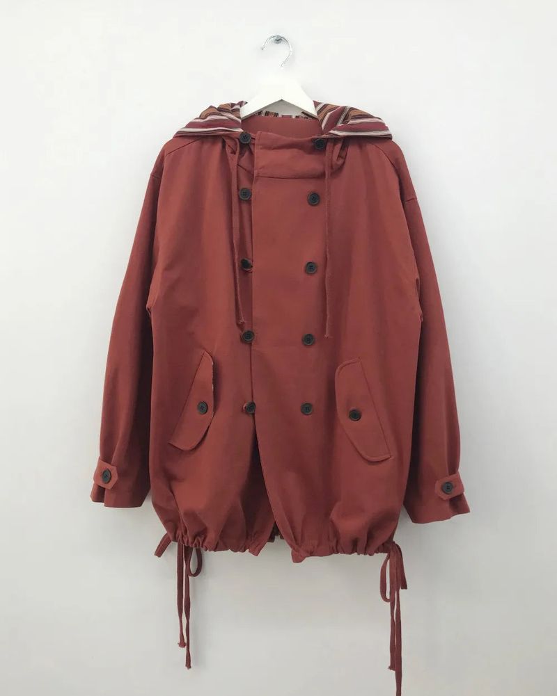 Hapo Button Hooded Short Field Jacket (2color)