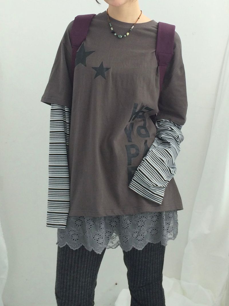 Stripe bootcut banding pants
