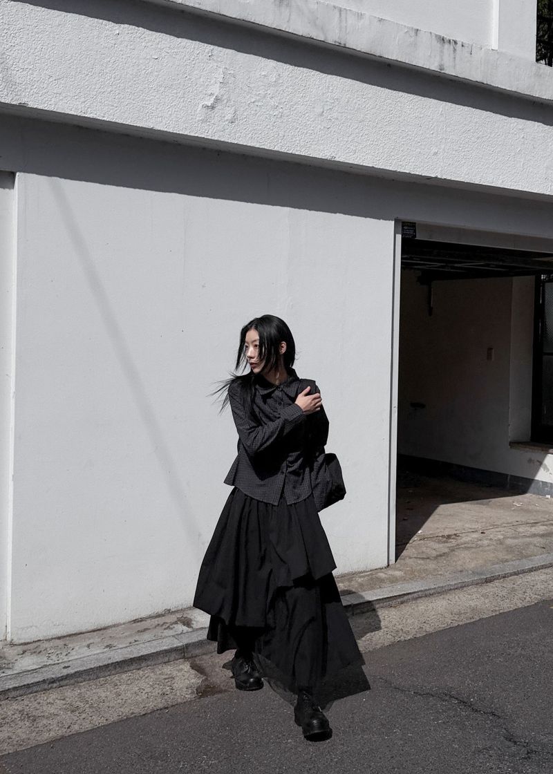 WOOHWA（ウファ）の「 MESH LAYERED LONG SKIRT（Skirts）」