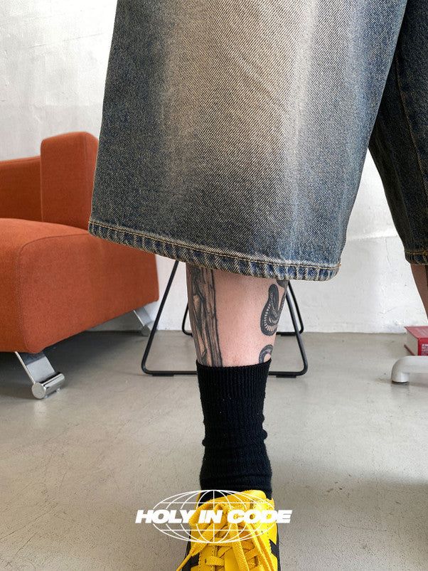 No.0209 dyeing over denim SHORTS