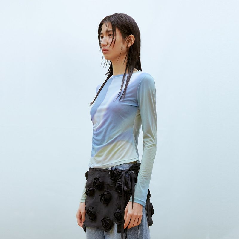 Asymmetric Ruched Top (BLUE)