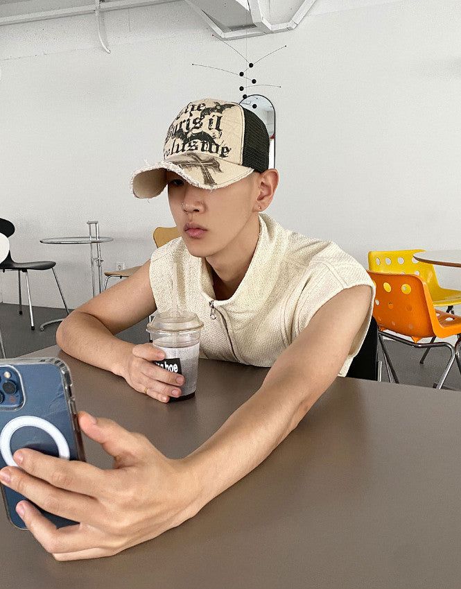 No.9631 cross VTG mesh CAP (4color)