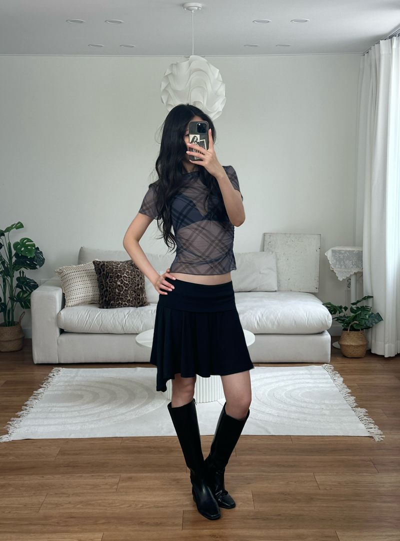 roll mini skirt
