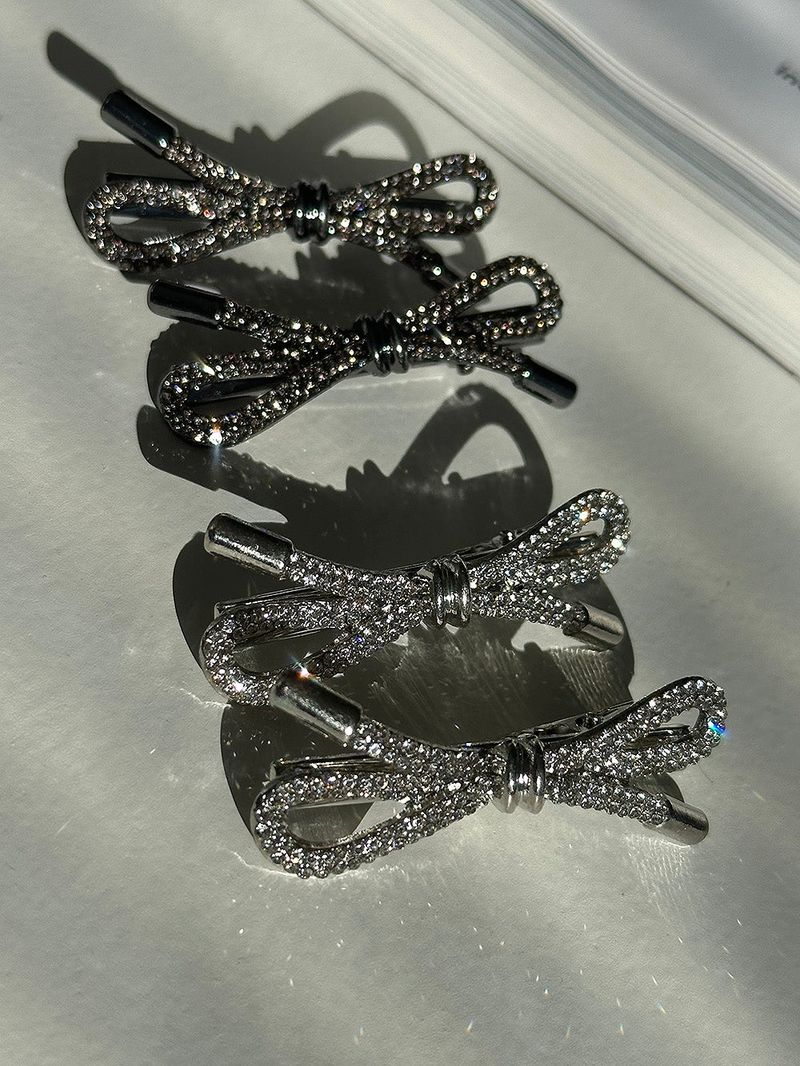 Glitter ribbon hair pin (2color)