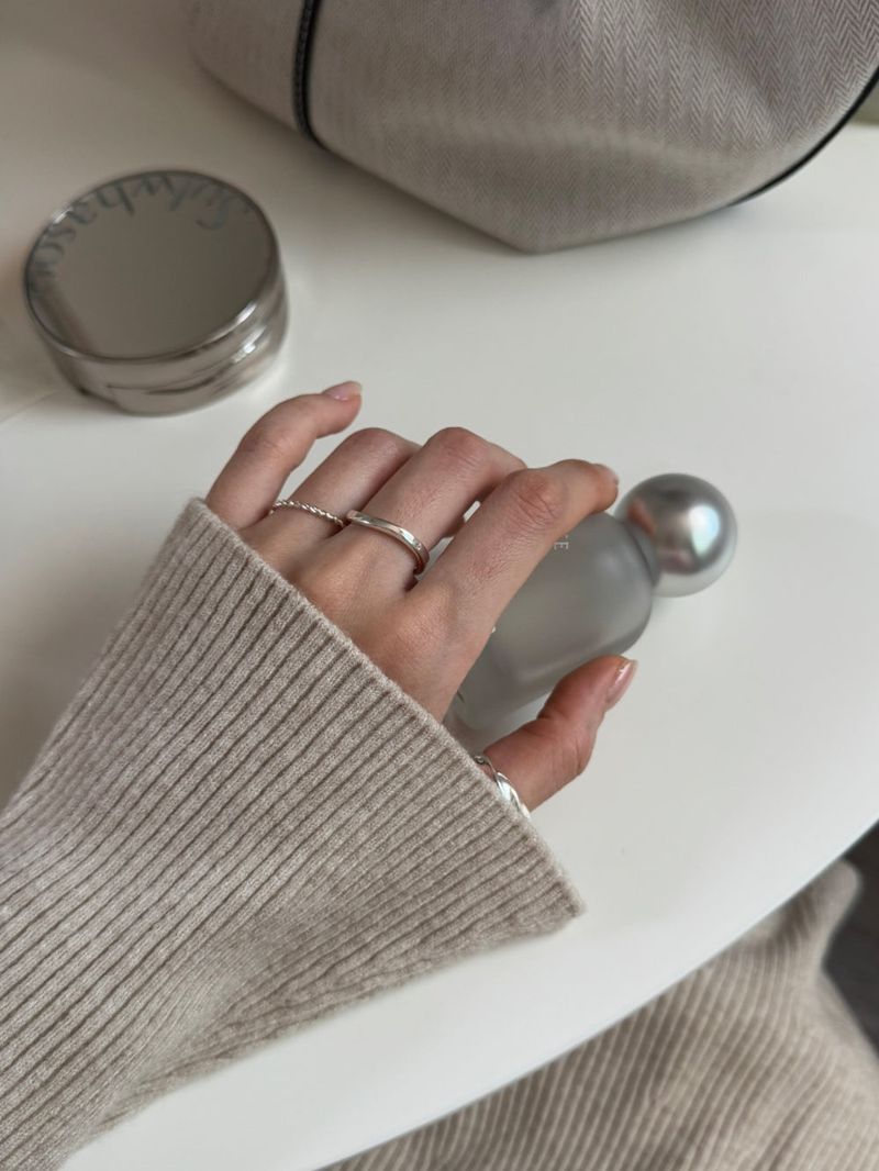 [5 set] Bold Twist Ring Set 