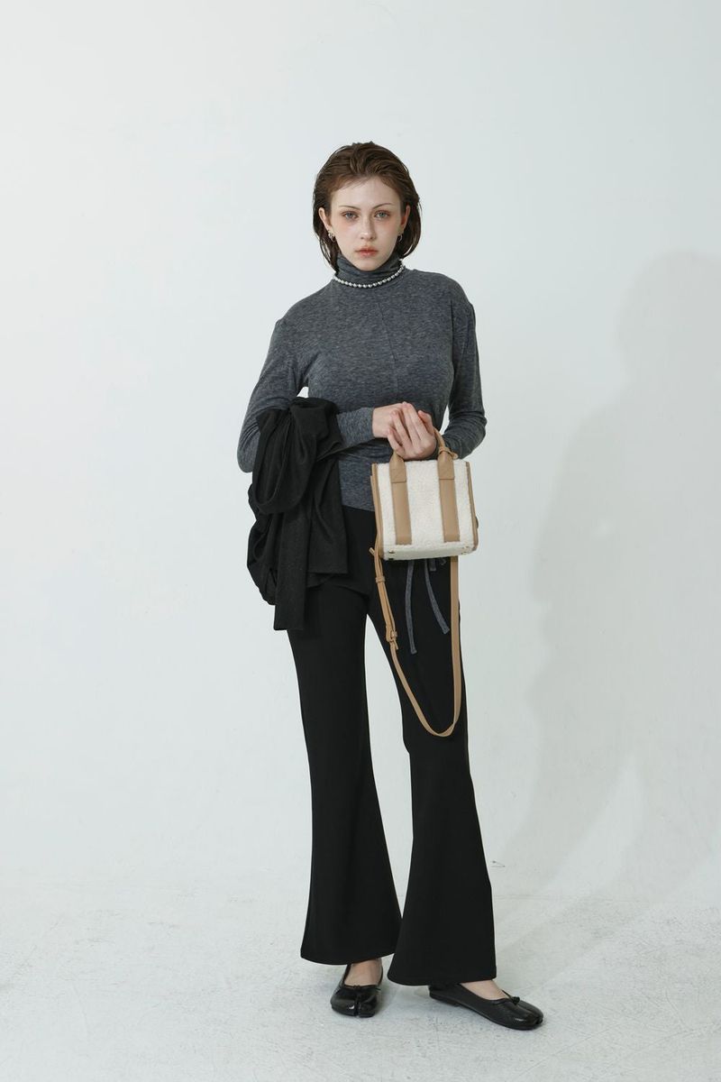 FLARE SPAN FLEECE-LINED PANTS_BLACK