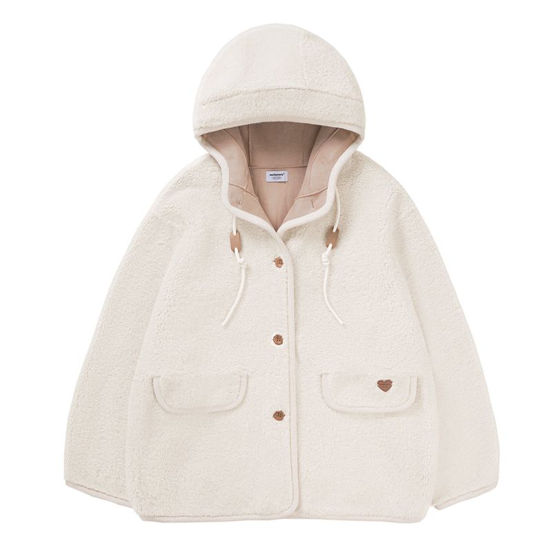 HOOD SHEARING MUSTING JUMPER (Ivory)