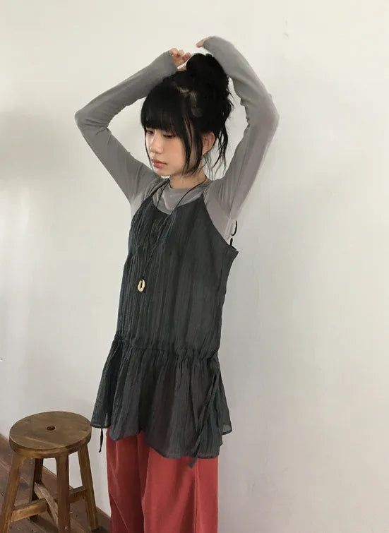 BAON（バオン）の「シルヴァナ シフォン レイヤード ビスチェ ワンピース（ワンピース/ドレス）」